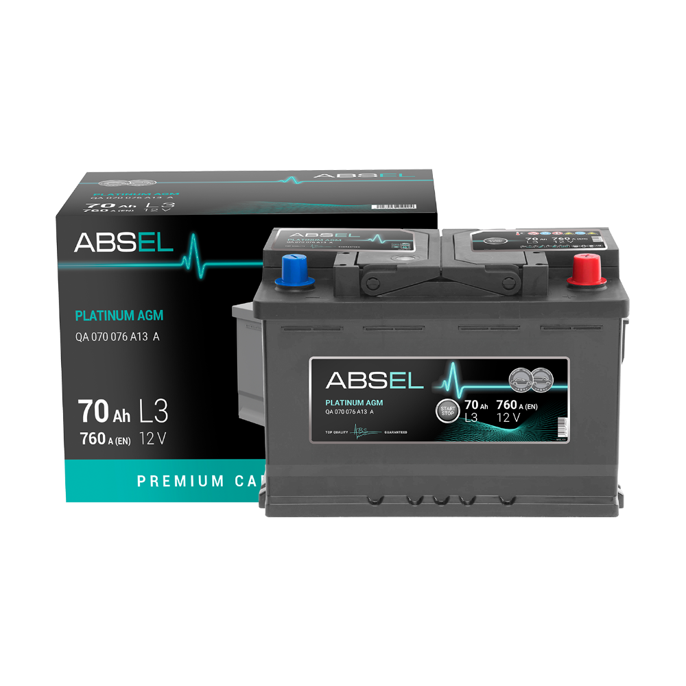 Аккумулятор ABSEL PLATINUM AGM 12V L3 70Ah 760A (0) ОП