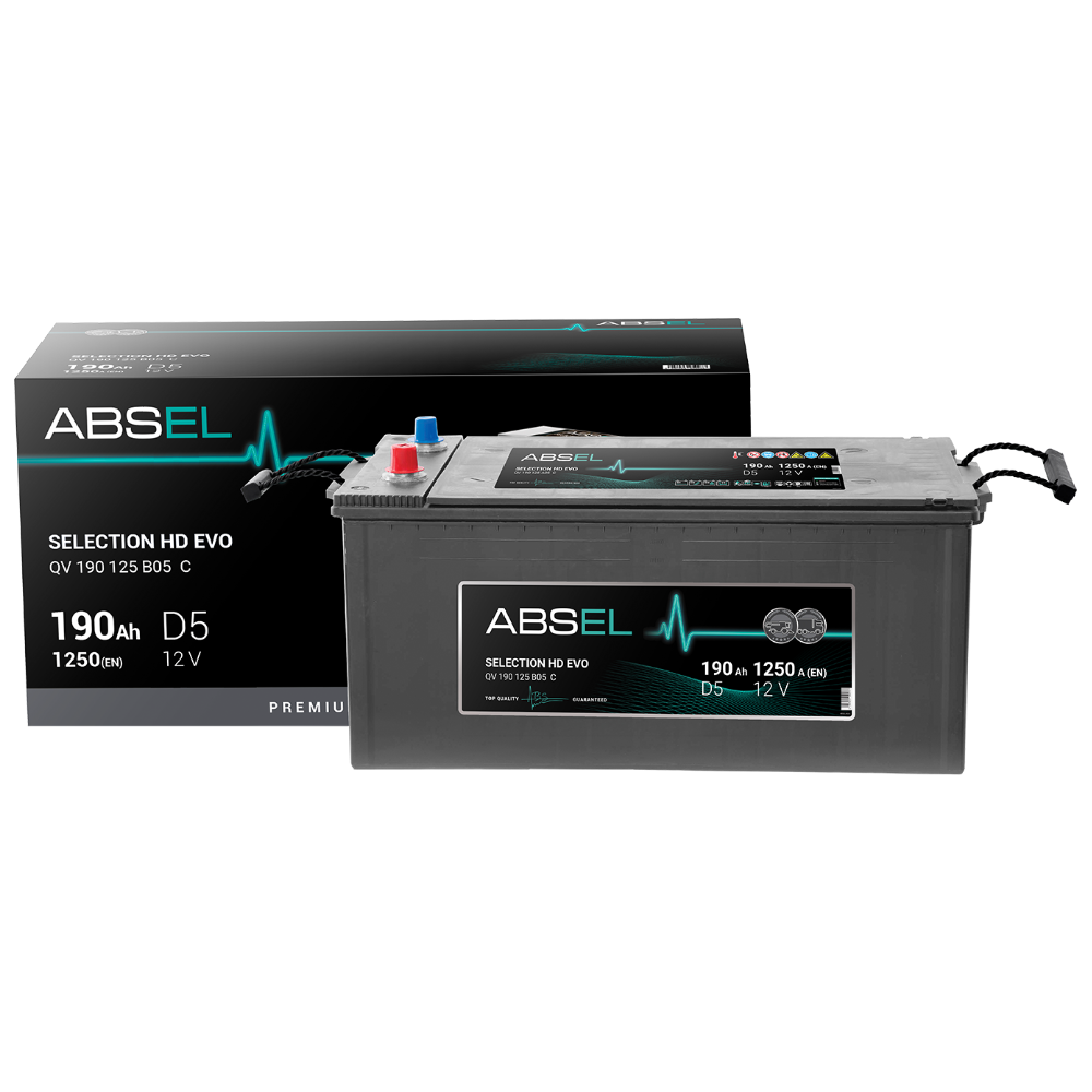 Аккумулятор SLI ABSEL SELECTION EVO HD 12V D5 190Ah 1250A (4) ПП